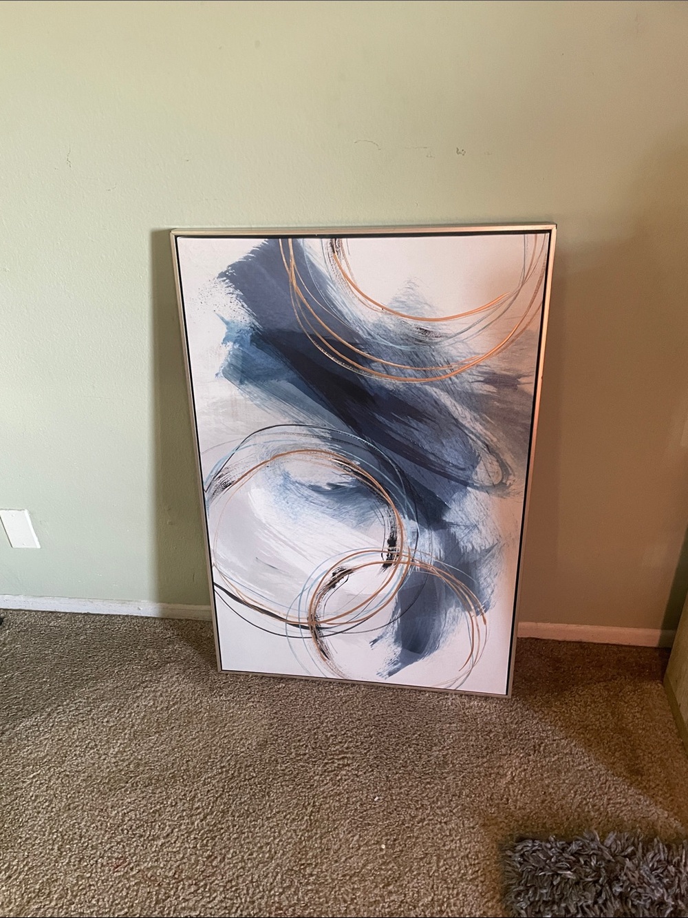Abstract Blue & Gold Circular Wall Art